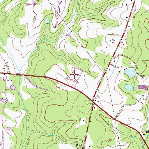 Topographic Map of Athens Memory Gardens, GA