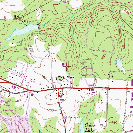 Topographic Map of Athens Trade Center, GA