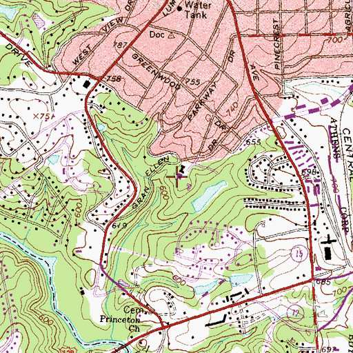 Topographic Map of Athens Zoo, GA