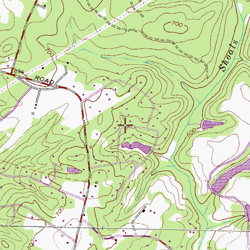 Topographic Map of Barch Estates, GA