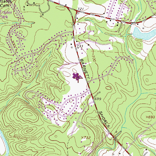 Topographic Map of Barnett Shoals Elementary School, GA