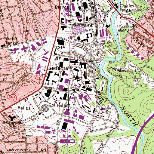 Topographic Map of Barrow Hall, GA