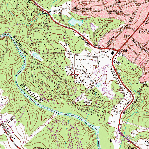 Topographic Map of Bedgood, GA
