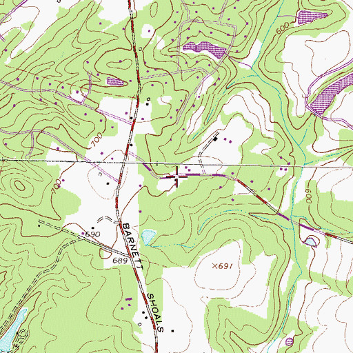 Topographic Map of Belmont School (historical), GA