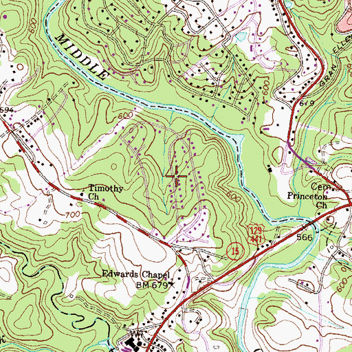 Topographic Map of Berkley Hills, GA