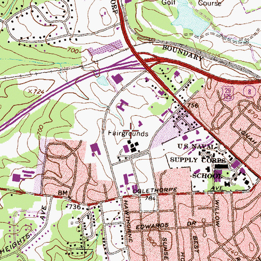 Topographic Map of Bishop Park, GA