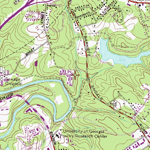 Topographic Map of Carriage Hills, GA