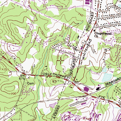 Topographic Map of Chadds Walk, GA