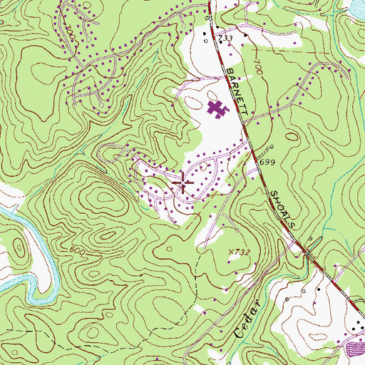 Topographic Map of Chamberlin, GA