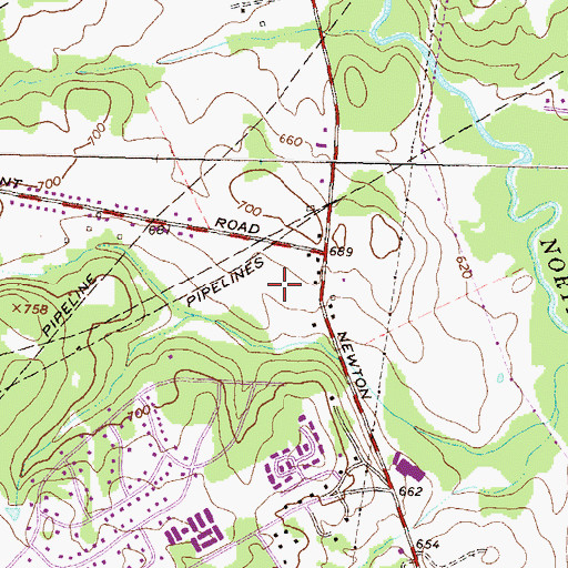 Topographic Map of Chatham Park, GA