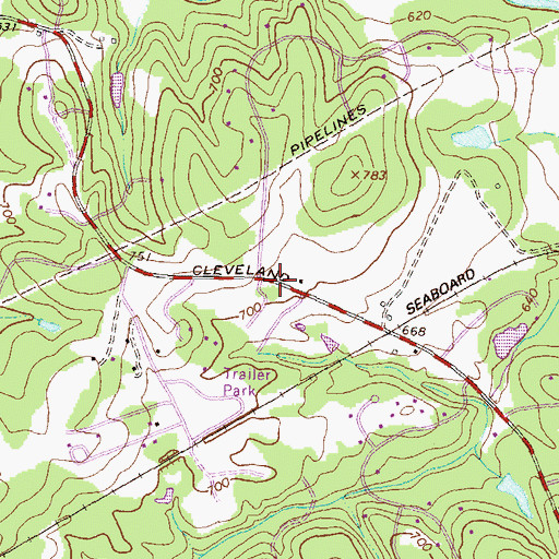 Topographic Map of Cleveland School (historical), GA