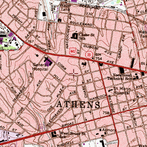 Topographic Map of Cobbham (historical), GA