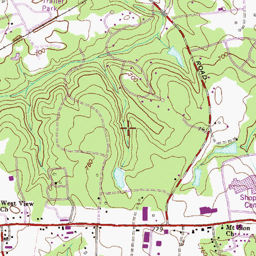 Topographic Map of Coggins Park, GA