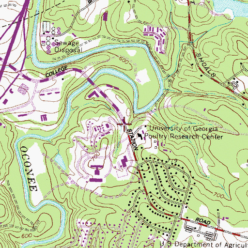 Topographic Map of College Station, GA