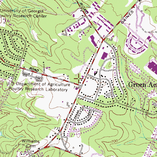 Topographic Map of College Station Shopping Center, GA