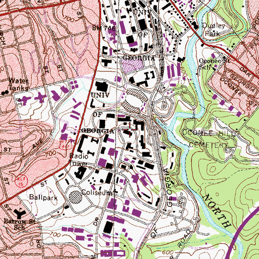 Topographic Map of Conner Hall, GA