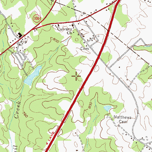 Topographic Map of Country Corner Mobile Home Park, GA