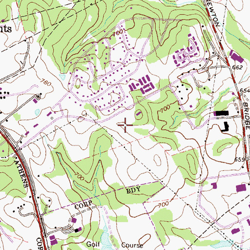 Topographic Map of Crestwood Golf Course (historical), GA