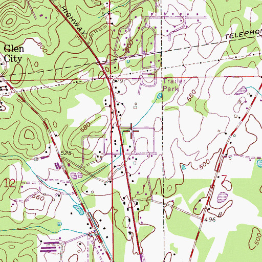 Topographic Map of Pell City Post Office, AL