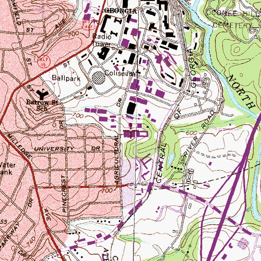 Topographic Map of Driftmier Engineering Center, GA