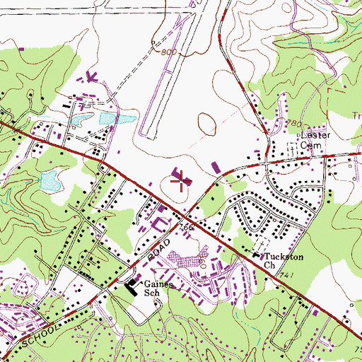Topographic Map of East Plaza Shopping Center, GA