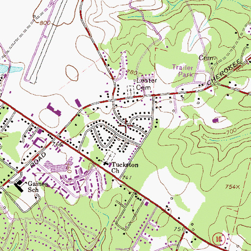 Topographic Map of Eastmeadow, GA