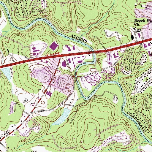 Topographic Map of Epps Bridge (historical), GA