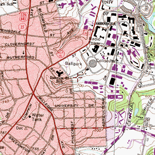 Topographic Map of Foley Field, GA
