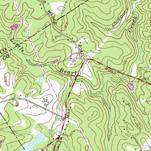 Topographic Map of Fowler Mill (historical), GA