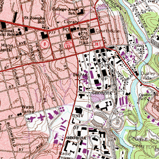 Topographic Map of Garden Club of Georgia, GA