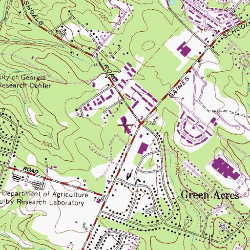 Topographic Map of Georgetown Square Shopping Center, GA