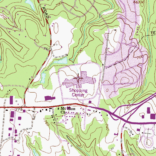 Topographic Map of Georgia Square Mall Shopping Center, GA