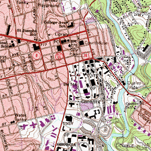 Topographic Map of Gilbert Health Center, GA