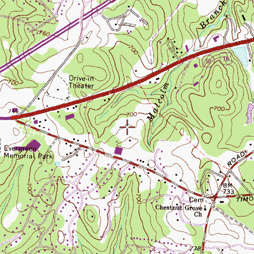 Topographic Map of Glen Oaks, GA