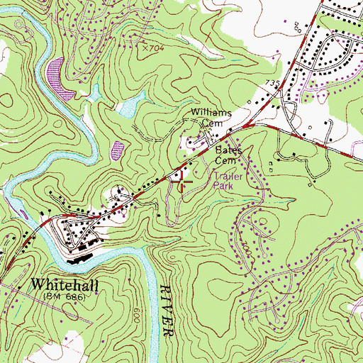 Topographic Map of Glen Forest Mobile Home Park, GA