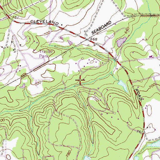 Topographic Map of Hanover, GA