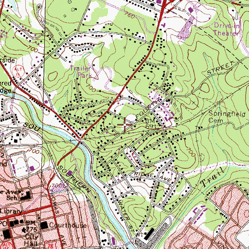 Topographic Map of Hillside Park, GA