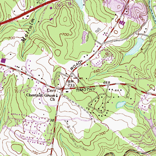 Topographic Map of Homes of Mansfield, GA