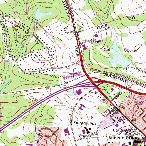 Topographic Map of Homewood Shopping Center, GA