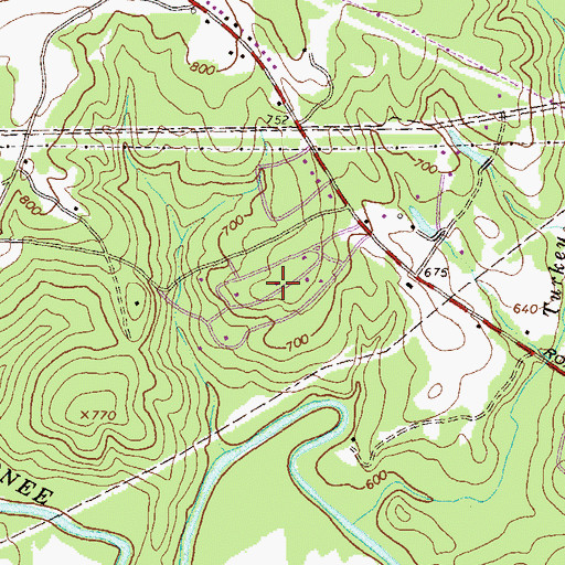 Topographic Map of Inverness Farms, GA