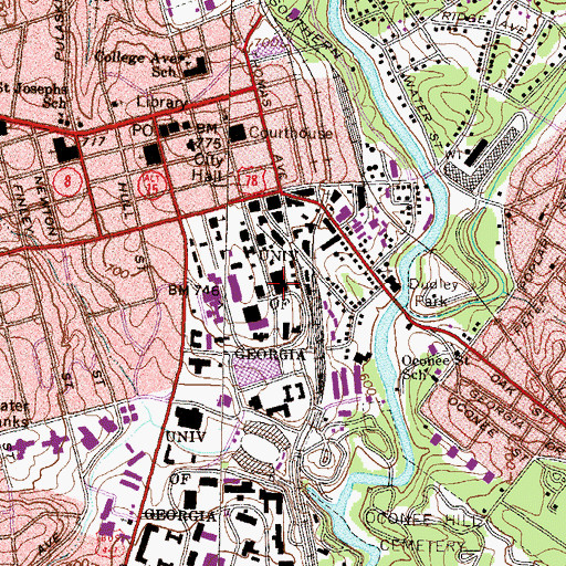 Topographic Map of James Fulton Boys School (historical), GA
