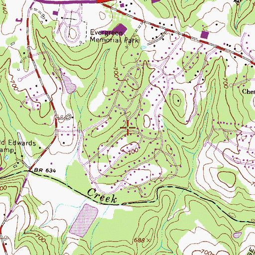 Topographic Map of Kingswood, GA