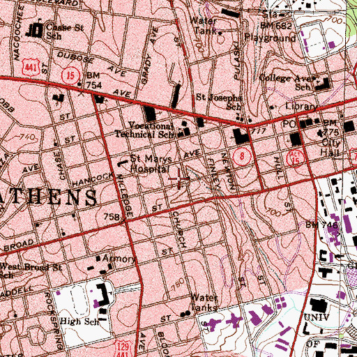 Topographic Map of Knox Institute (historical), GA