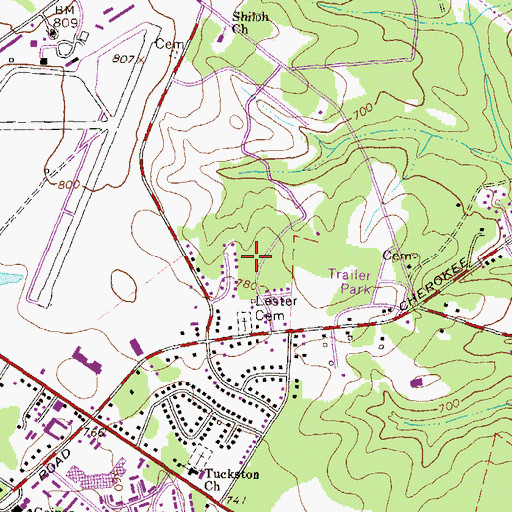 Topographic Map of Lakeside Hills, GA