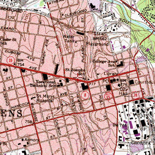 Topographic Map of Lumpkin Law School (historical), GA