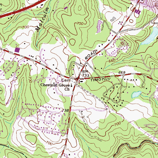 Topographic Map of McDonald, GA