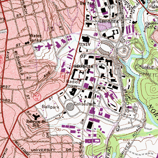 Topographic Map of Mary Lyndon Hall, GA