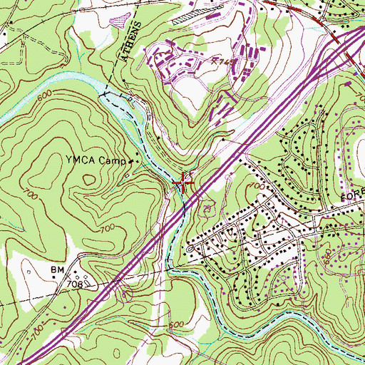 Topographic Map of Mitchell Bridge, GA