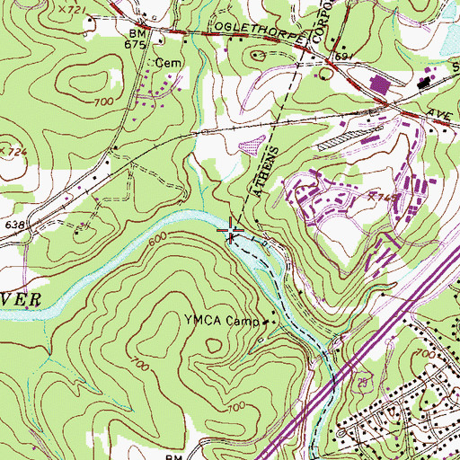 Topographic Map of Mitchell Dam, GA