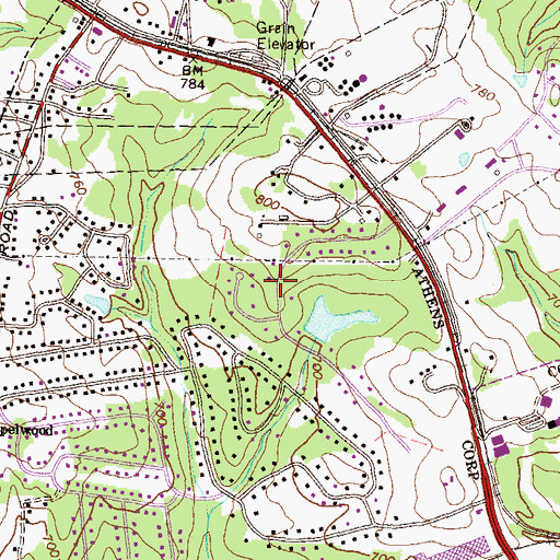 Topographic Map of Moss Side, GA